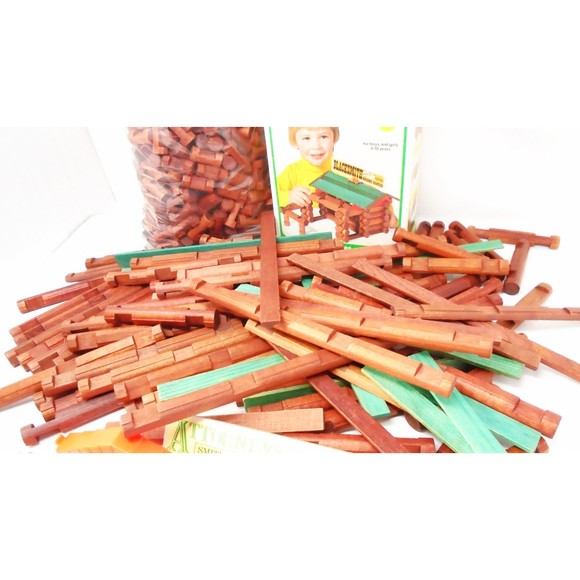 Large Lot of Lincoln Logs 400 Plus pcs. Playskool 7lbs. Worth - Picture 3 of 16